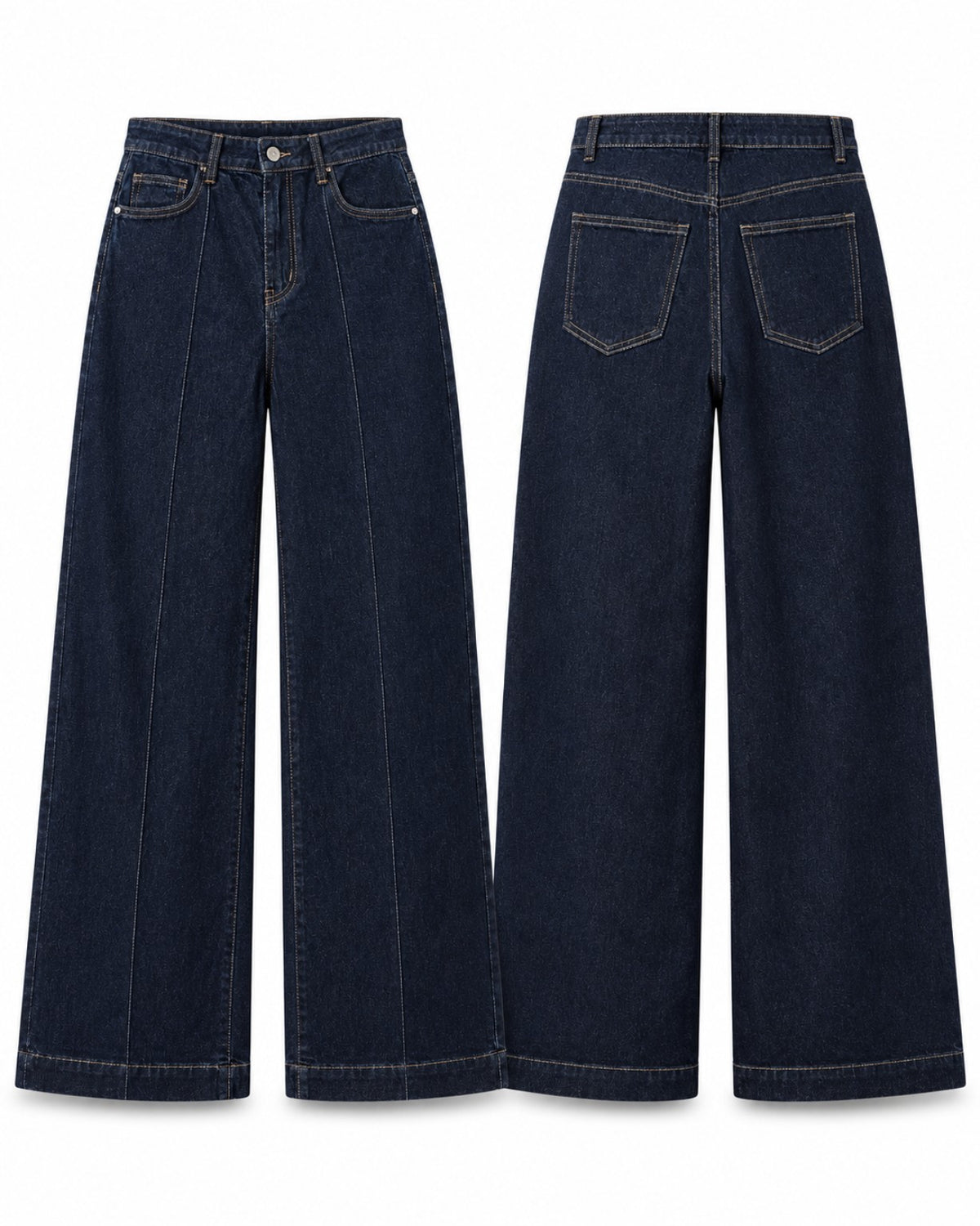 Jean large femme Aïna en denim stretch - vue de dos