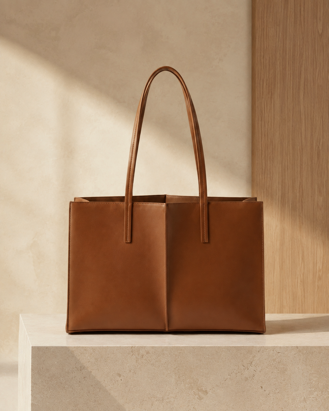 Grand sac cabas femme Louise camel NOSSIA