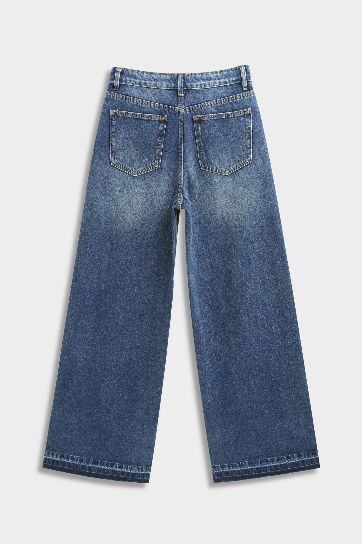 Jean wide leg femme taille haute Naïa denim bleu NOSSIA vue de dos