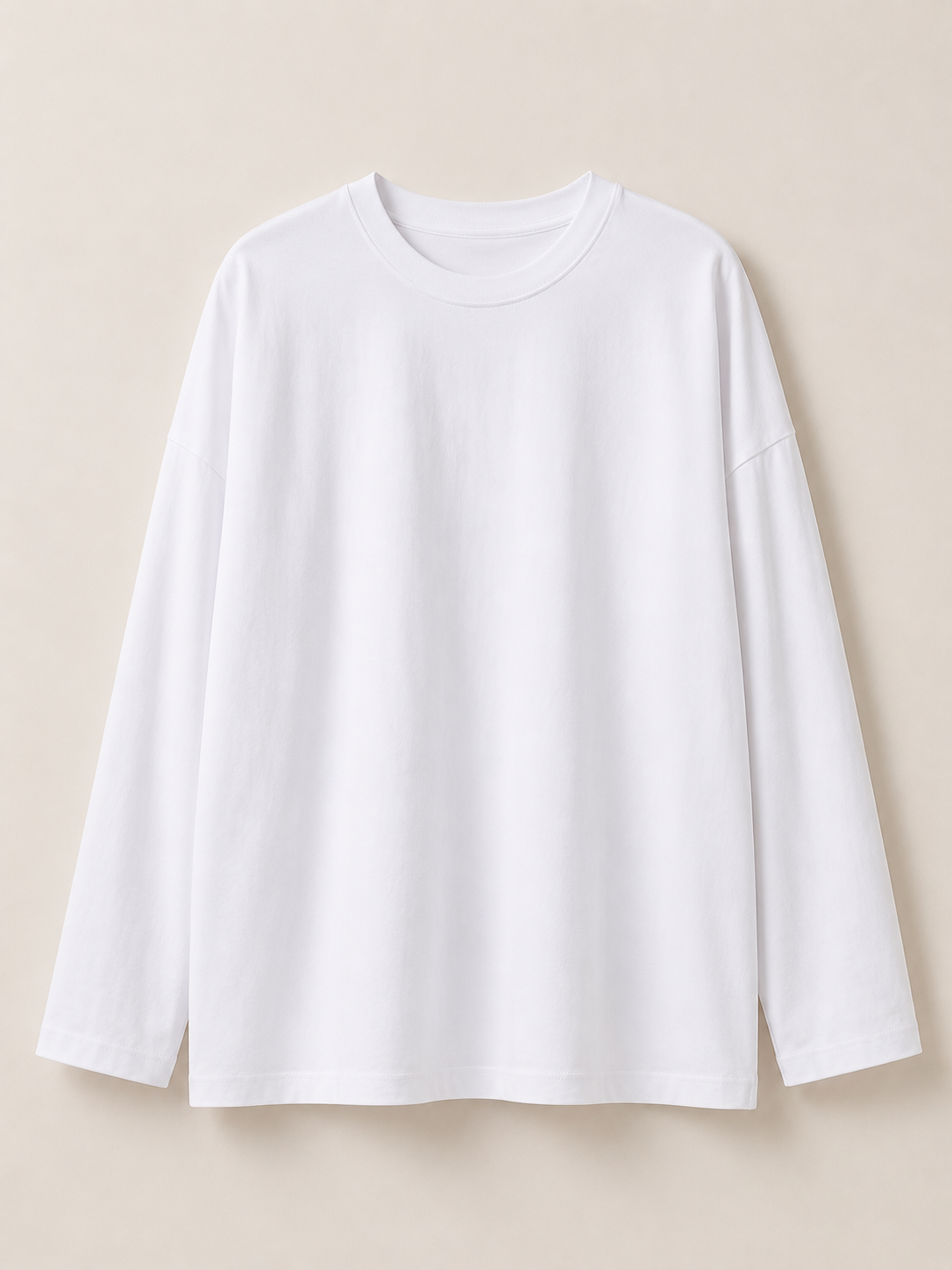 T-shirt manches longues oversize femme blanc Inaya 100 % coton NOSSIA