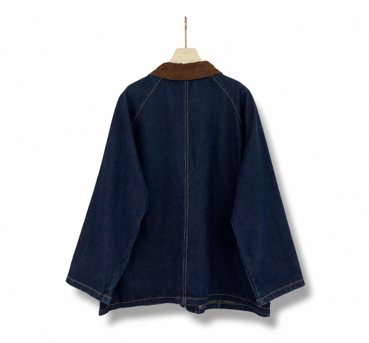 Veste en jean femme Naya denim brut col chocolat NOSSIA vue de dos