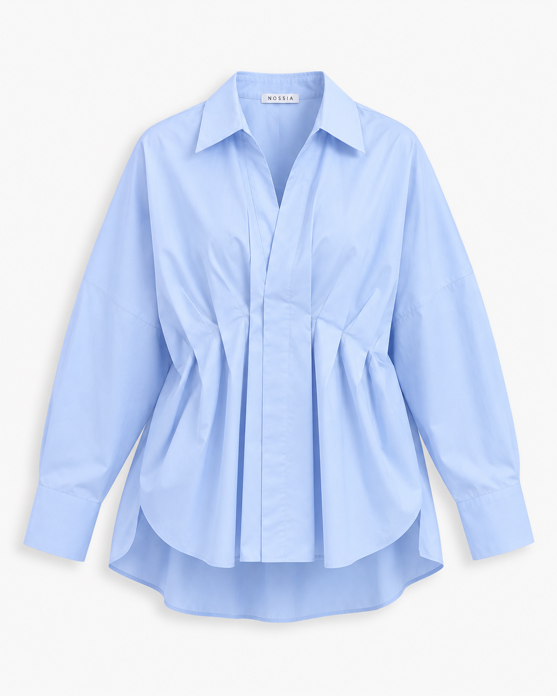 Blouse femme Alma bleu ciel 100% coton NOSSIA packshot