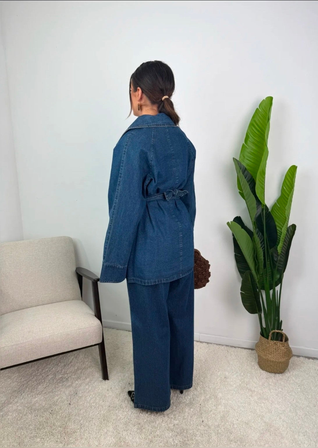 Ensemble Dalia en denim - porté de dos