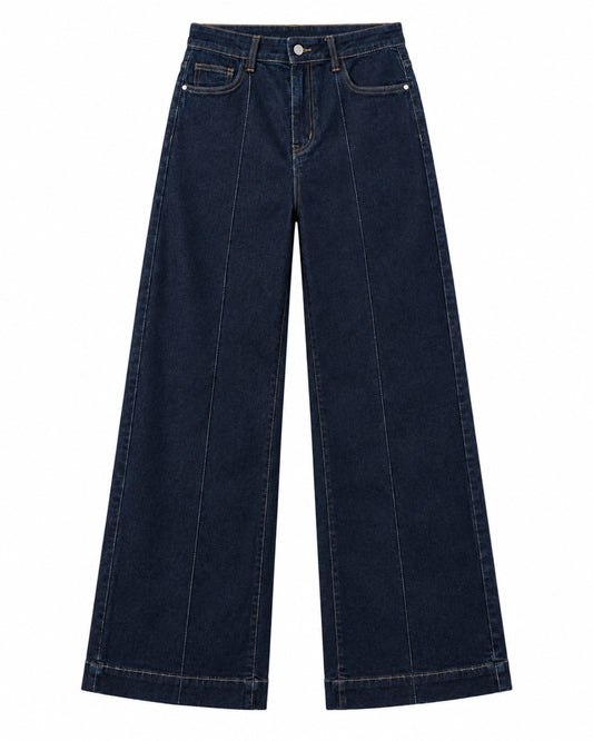 Jean large femme Aïna en denim stretch - vue de face