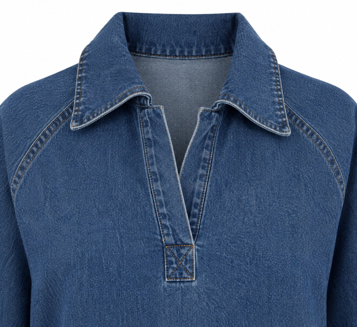 Robe Safia en denim Dark Blue - détail du col