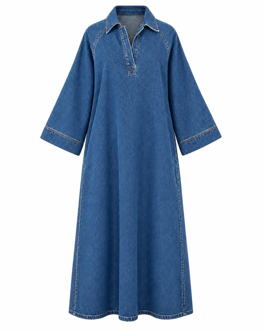 Robe Safia en denim Dark Blue - vue de face