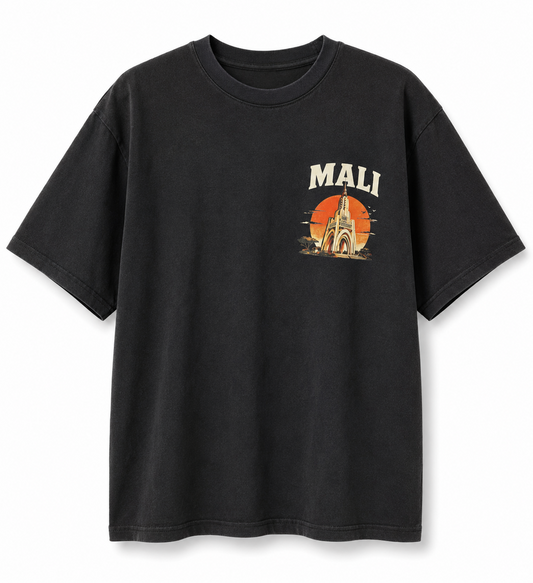 T-shirt oversize mixte Mali noir NOSSIA vue de face